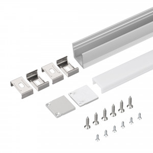 Профиль с экраном SL-SLIM20-H20-2000 ANOD+OPAL 036836, Комплект с экраном. Алюминиевый анодированный профиль для светодиодных лент и линеек. Габаритные размеры (LхWхH): 2000x20x20 мм. Ширина площадки для ленты 15 мм. В комплекте с матовым экраном, 2 заглушками и 4 держателями. Цена за комплект.