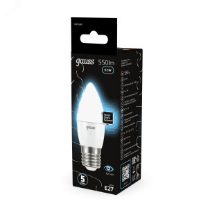 Лампа светодиодная Black 6.5Вт свеча 4100К нейтр. бел. E27 550лм 103102207