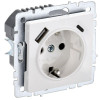 Розетка BRITE РЮш11-1-БрБ 16А с USB A+C 18Вт с заземл. защ. шторки бел. BR-R14-16-U22-018-K01