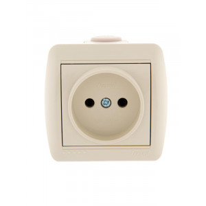 Розетка 1-м ОП Nata 16А IP20 без заземл. керамика крем. 710-0300-121