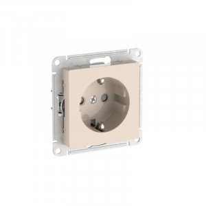 Розетка AtlasDesign 16А с заземл. защ. шторки быстрозажим. клем. механизм беж. SE ATN000245S