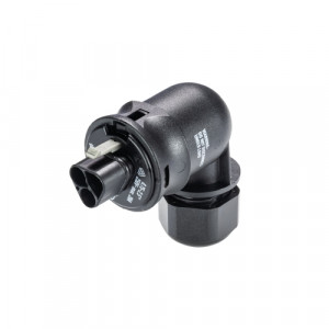 Вилочный разъем на кабель RST20I2F S23YR1 V GL, Вилочный разъем на кабель диаметром 6-10 мм, 2 полюса, угловой 90 гр., тип фиксации провода: пружинный,номинальные характеристики: 250V, 20A, цвет корпуса: белый, цвет контактной вставки: белый, серия RST Classic