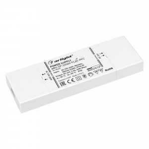 Блок питания ARV-SP-24060-FLAT-PFC (24V, 2.5A, 60W) 033261, Источник напряжения с гальванической развязкой для светодиодных изделий. Входное напряжение 220-240 VAC. Выходные параметры: 24 В, 2.5 А, 60 Вт. Встроенный PFC >0.95. Сверхтонкий пластиковый корпус IP20. Габаритные размеры длина 170 мм, ширина 57 мм, высо