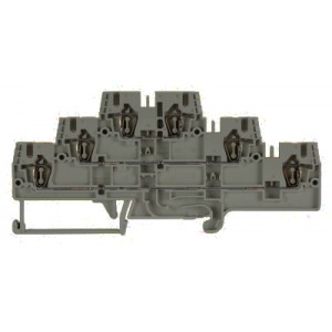 Этажная клемма WKFN 2,5 E3/35 56.703.3055.1, Этажная клемма, 3 этажа, тип фиксации провода: пружинный, номинальное сечение: 2,5 мм кв., 20A, 500V, ширина: 5 мм, цвет: черный, тип монтажа: DIN35