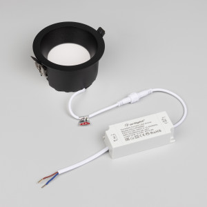 Светильник MS-DROP-BUILT-R105-14W Day4000 (BK, 85 deg, 230V) 041496, Встраиваемый светильник даунлайт. Мощность 14 Вт, св. поток 1235 лм, 88 лм/Вт, дневной 4000 K, CRI>90, угол 85°, напряжение питания 230 В. Чёрный круглый корпус из алюминия, степень защиты IP54. Размер: диаметр 105 мм, высота 58 мм. Монтаж встраиваемый, у