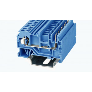 WS2.5P-01P-12-00Z(H), Клемма для подключения внешнего разъема, тип фиксации провода: пружинный, номинальное сечение: 2,5 мм кв., 22А, 500V, ширина: 5 мм, цвет: синий, тип монтажа: DIN35