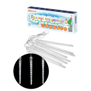 Гирлянда светодиодная "Сосульки фигурные" 2,1 м, 176LED, 8 шт, падающий белый свет, 250 В, IP44, SQ0361-0095