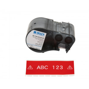 brd170943, M5C-1500-595-RD-WT лента 38.1мм/7.62м, универсальный винил,  белый на красном, в картридже 7.62м (M511)(BMP51, M510, M511)