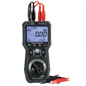 DT-6502H Тестер сопротивления, измеритель длины кабеля, Измерение сопротивления 6000 Ом, температуры –5...+50°С, длины кабеля 0...30000 м, 8 программируемых калибров кабеля, ЖК-дисплей 99999 отсчётов, Bluetooth, автовыключение.