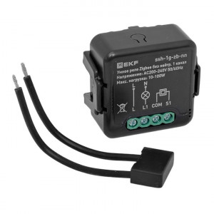 Умное реле в подрозетник 1-канальное без нейтрали Zigbee EKF Connect Select ssh-1g-zb-nn