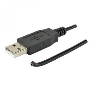 CBL-UA-BC-1, Кабели USB / Кабели IEEE 1394 Cable, 1000 mm, USB type A to blunt cut, 5V/1A, 480Mbps, 28 AWG, PVC