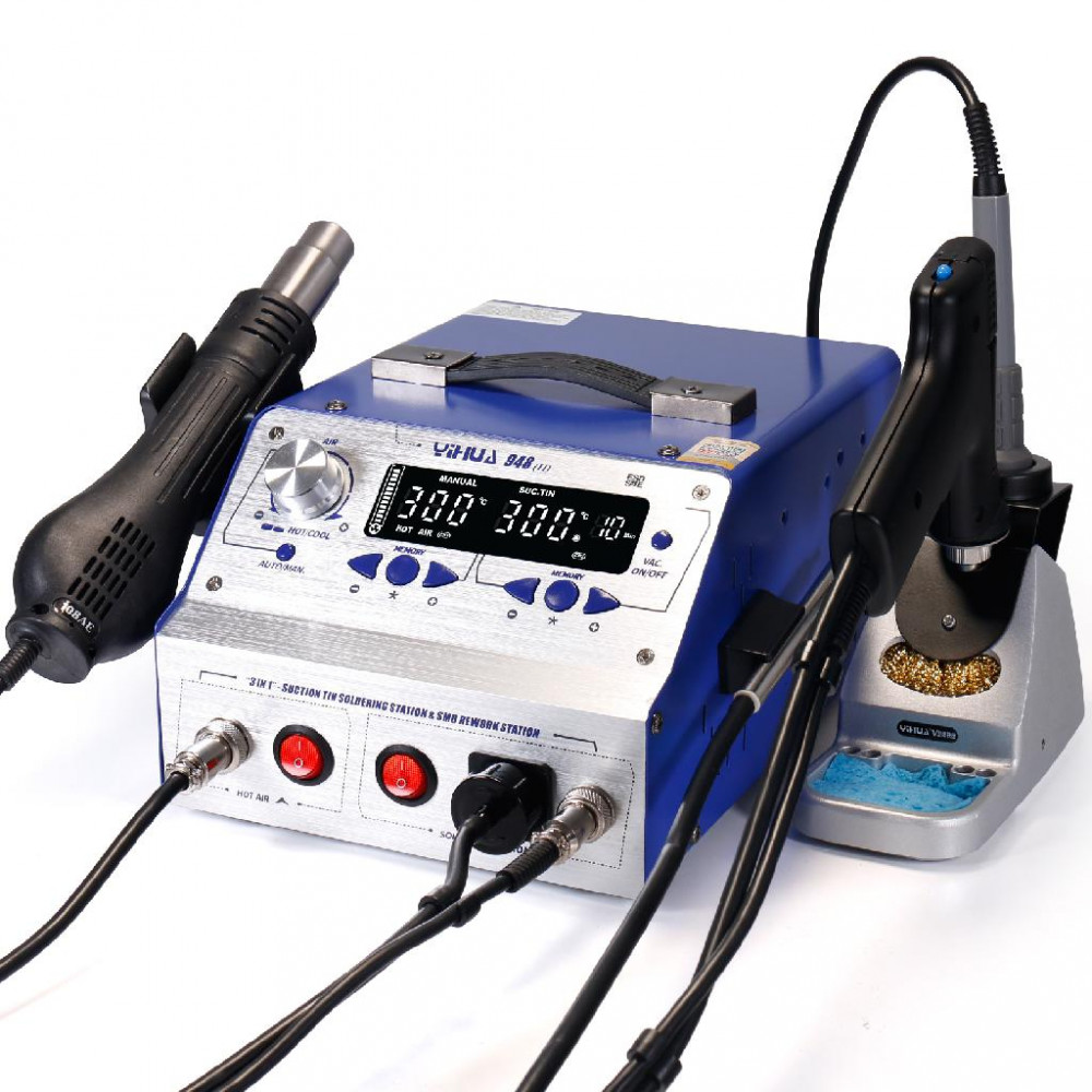 Изображение товара YIHUA 948-II ремонтный комплекс 4в1 термофен паяльник вакуумный пинцет