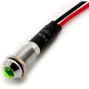 FL1M-8SW-1-G24V, Светодиодные панельные индикаторы LED GRN 8MM NUT 24VAC/DC