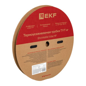 Термоусаживаемая трубка ТУТ нг 16/8 черная рулон PROxima tut-16-b