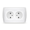 Розетка 2-м СП Маргарита 16А IP20 без заземл. бел. М0102