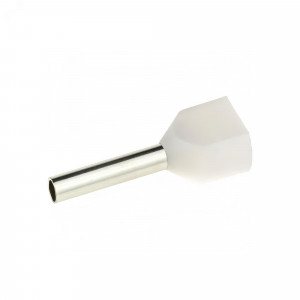 Наконечник-гильза двойная с изолир.фланцем 0,5 кв.мм белый (НШВИ2) IFD2-0.5-8WT