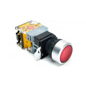 Кнопка DT22M-FRD11/WHAC/DC24, Кнопка управления в сборе, без фиксации, 24 - 380VAC / DC, 0,6 - 10A, с подсветкой, 24VDC, цвет: белый, диаметр отверстия: 22 мм, металлическая обойма кнопки