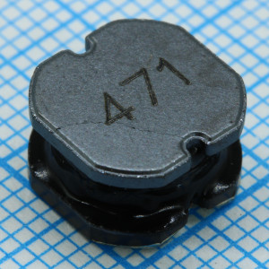 SRN1060-471M, Катушка индуктивности силовая проволочная полуэкранированная 470мкГн ±20% 100кГц 13Q-Фактор феррит 0.8A 0.95Ом по постоянному току лента на катушке