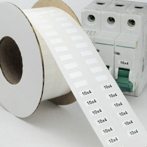 Маркировка прямоугольная NPP-10х04 W, Маркировочная наклейка, для позиционного обозначения электрооборудования в шкафу и маркировки провода, размер 10х4 мм, цвет белый, для принтера: RT200, RT230, в упаковке 6000 наклеек