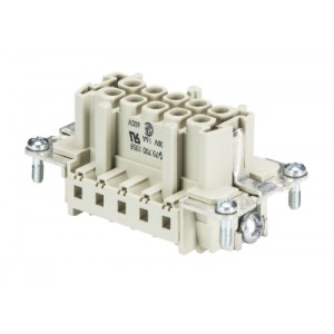 Розеточная контактная вставка 70.700.1058.0, Розеточная контактная вставка, обжимная фиксация, 10 полюсов + PE, типоразмер 10B, 500V, 16A, (обжимные контакты поставляются отдельно)