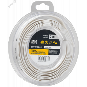 Трубка термоусадочная ТТУ нг-LS 8/4 бел. (уп.2м) UDR12-008-004-002-K01-T
