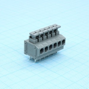 DG235-3.81-06P-11-00A(H), Нажимной безвинтовой клеммный блок 6 контактов. Зажим типа торцевой контакт. Серия DG235-3.81