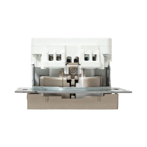 Механизм розетки с USB-C - 2шт, 16А, с заземлением, со шторками, шампань Эпика EKF UP1-SOC-111-2USBC