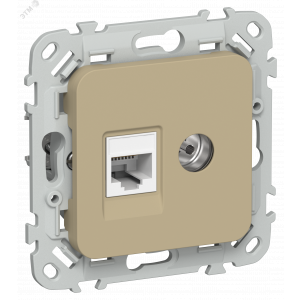 FLITE Розетка 2-местная RJ45/TV категория 5Е UTP РКТВ5е-2-0-ФлХ хаки IEK FI-AK22-1-K59