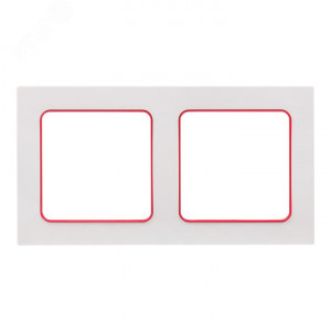 Стокгольм Рамка 2-местная белая с линией цвета красный PROxima EXM-G-305-20