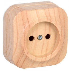 Розетка 1-м ОП GLORY РС20-2-ХС 10А без заземл. сосна ERH10-K34-10