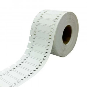 umpTPT40001, THT-40-50x12 бирки ЮМП под 2 хомута, материал - полиэстер, покрытие - матовое, размер - 50х12 мм, цвет - белый, 2000 шт. в рулоне