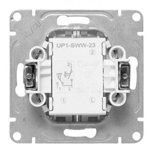 Механизм выключателя, двухклавишный, кнопочный, белый Эпика EKF UP1-SWW-23