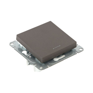 Механизм выключателя, одноклавишный, с подсветкой, мокко Эпика EKF UP1-SWM-14