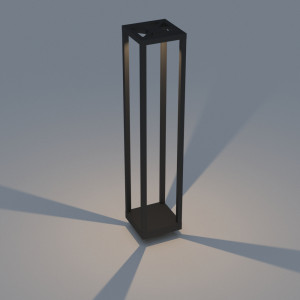 Светильник LGD-Path-Cub-H900B-12W Warm White 021805, 900мм уличный светодиодный светильник для дорожек, угол освещения 125°, свет на 4 стороны. Цвет ТЕПЛЫЙ БЕЛЫЙ 3000К, светодиод 12Вт CREE (653 лм). Влагозащищенный корпус IP54 - черный алюминий, экран закаленное стекло. Питание 230В, мощность 12 Вт. Размеры