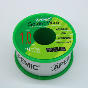 Припой Sn99,3Cu0,7 ROL0 1.0мм 100гр, Припой трубчатый бессвинцовый 1.0мм 100гр., с флюсом 2.2%