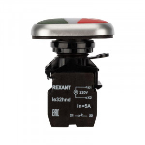 LA32 NO+NC, Кнопка управление Старт-Стоп с подсветкой 220В