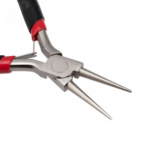 Круглогубцы Мини 120мм никелированные, авторазжим, обливные рукоятки 12-4606