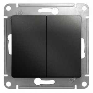Переключатель проходной 2-кл. СП Glossa 10А IP20 (сх. 6) 10AX механизм антрацит SE GSL000765