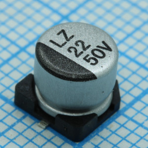 CK016M101E5APKKKV00R, Конденсатор алюминиевый электролитический 16В 100мкФ ±20%, 100мА 2000ч, -55...+105°C, SMD 6.3*5.4mm