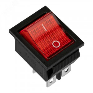 Выключатель клавишный 250В 16А (4с) ON-OFF красн. с подсветкой (RWB-502 SC-767 IRS-201-1) (инд. упак.) 36-2330-1
