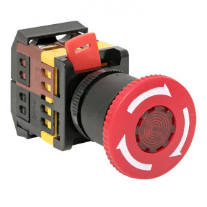Кнопка ANE-22 поворотная c блокировкой и подсветкой NO+NC Грибок PROxima pbn-ane