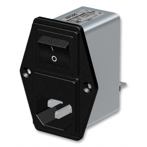 B84776M0006A000, Однофазный сетевой фильтр 6А/250В, 2-х полюсный выключатель, держатель под предохранитель 5х20мм, для медицинского применения (без Y-конденсаторов)