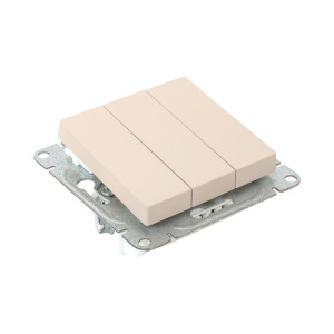 Механизм выключателя, тр-хклавишный, кремовый Эпика EKF UP1-SWI-31