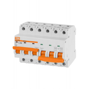 Автоматический выключатель с мех. блок. (байпас) ВА47-29Б 3Р+3Р 32А 4,5кА х-ка C SQ0206-0410
