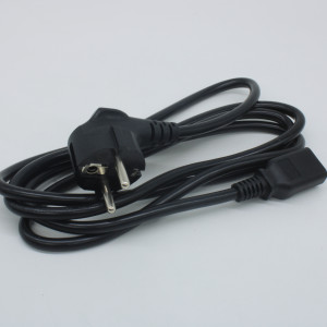 EU1-MC13, Кабель питания Schuko (CEE 7/7) - IEC C13, H05VV-3, 300/500V, 0,75мм2/3С, 10А, 1.8 м, прямой, черный