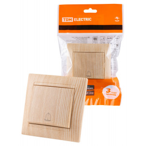 Кнопка звонковая 6А сосна "Лама" SQ1815-0308