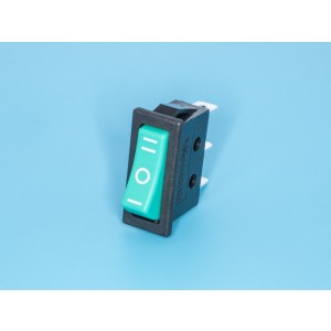 SWR-55G, Выключатель 220В 3 контакта 28х12мм, зеленый, вкл-выкл-вкл