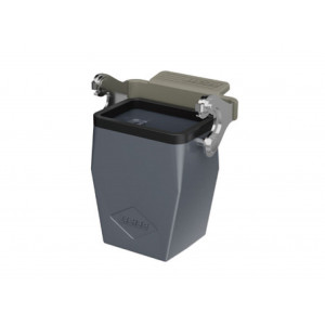 Крышка разъема H6B-CTCH-1L-PG16, Крышка разъема на кабель, типоразмер 6B, высокое исполнение, с уплотнителем, 1 отверстие с резьбой для кабельных вводов PG16, с верхним расположением, с одной металлической защелкой, материал корпуса: алюминиевый сплав