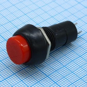PBS-11A красный, Кнопка с фиксацией 1А 250В ON-OFF круглая М12