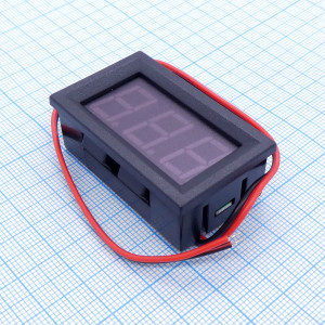 Вольтметр в корпусе 0.56" 4.5-30В зелён., диапазон измеряемого напряжения 4.5-30В DC; высота символов на индикаторе 14.2мм (0.56"); размеры 48х29х22мм; цвет индикатора: зеленый; рабочая температура от -20 до +65С